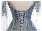 Custom Beautiful Tulle Lace Beaded Tea Length Straps A-Line Prom Dresses New Style Junior Prom Dress