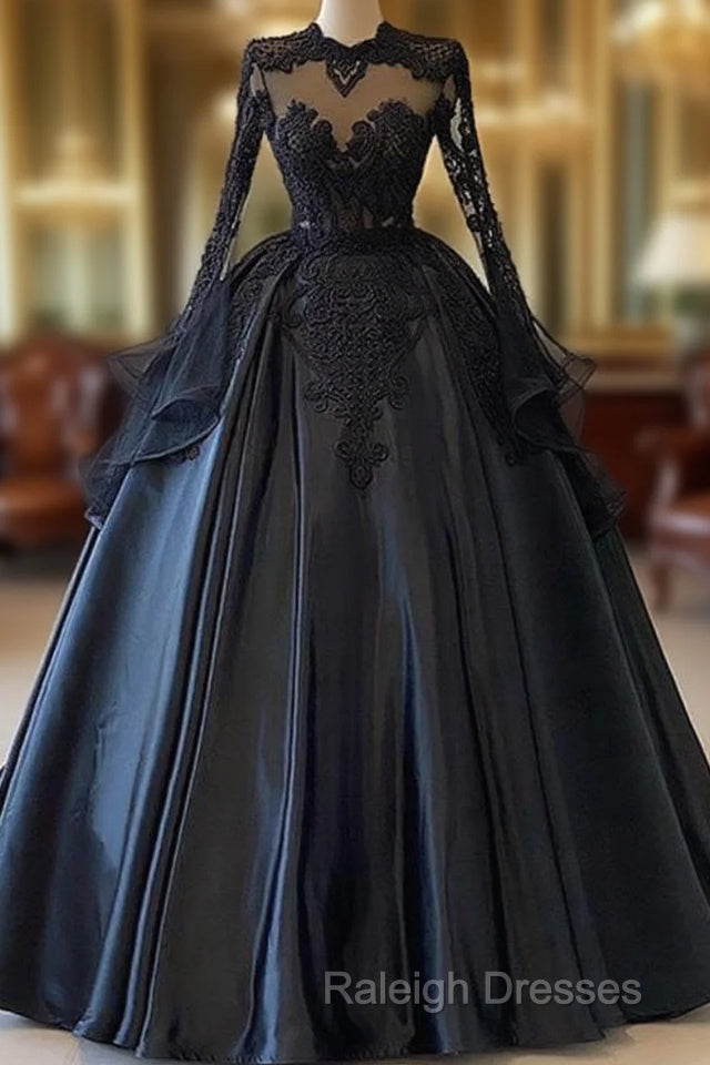 Custom Black African Wedding Gown, Satin Black Wedding Dress, African Evening Prom Dress Main image
