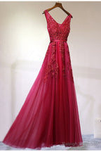 Custom Made A-Line Gray/Navy Blue/Burgundy Lace Prom Dress Bridesmaid Dress Lace Graduation Dress