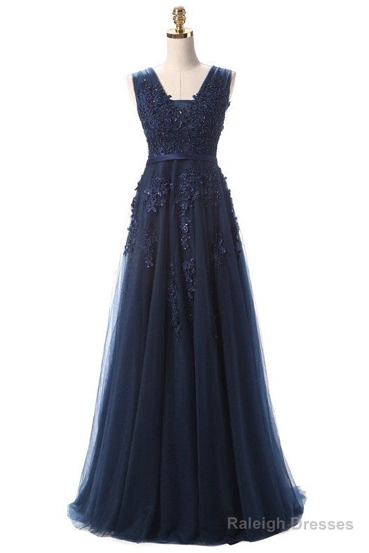 Custom Made A Line Gray/Navy Blue/Burgundy Lace Prom Dresses, Bridesmaid Dresses, Lace Graduation Dresses