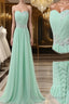 A Line Sweetheart Neck Floor Length Green Prom Dresses Long Prom / Bridesmaid Dresses