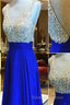 Custom Made A-Line V Neck Backless Floor Length Royal Blue Prom Dress Blue Prom Dress Blue Bridesmaid Dress