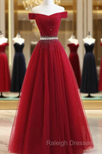 Custom Made Burgundy Off Shoulder Prom Dress, Burgundy Formal Dress, Off Shoulder Evening Dress, Bridesmaid Dress