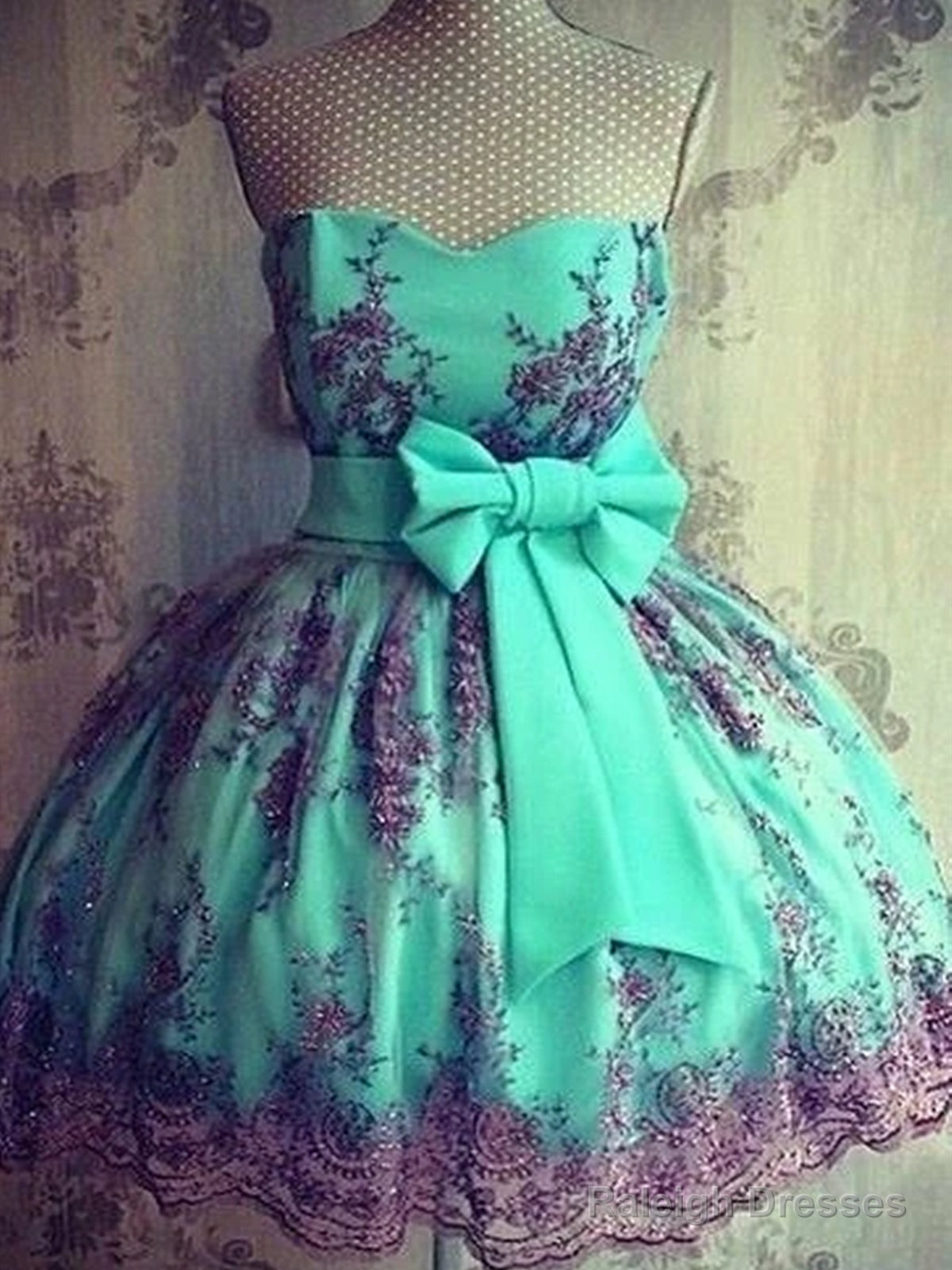 Custom Made Colorful Short Lace Prom Dresses, Lace Graduation Dresses, Homecoming Dresses Main image