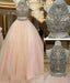 Custom Made High Neck Two Pieces Long Prom Gown Prom Dresses