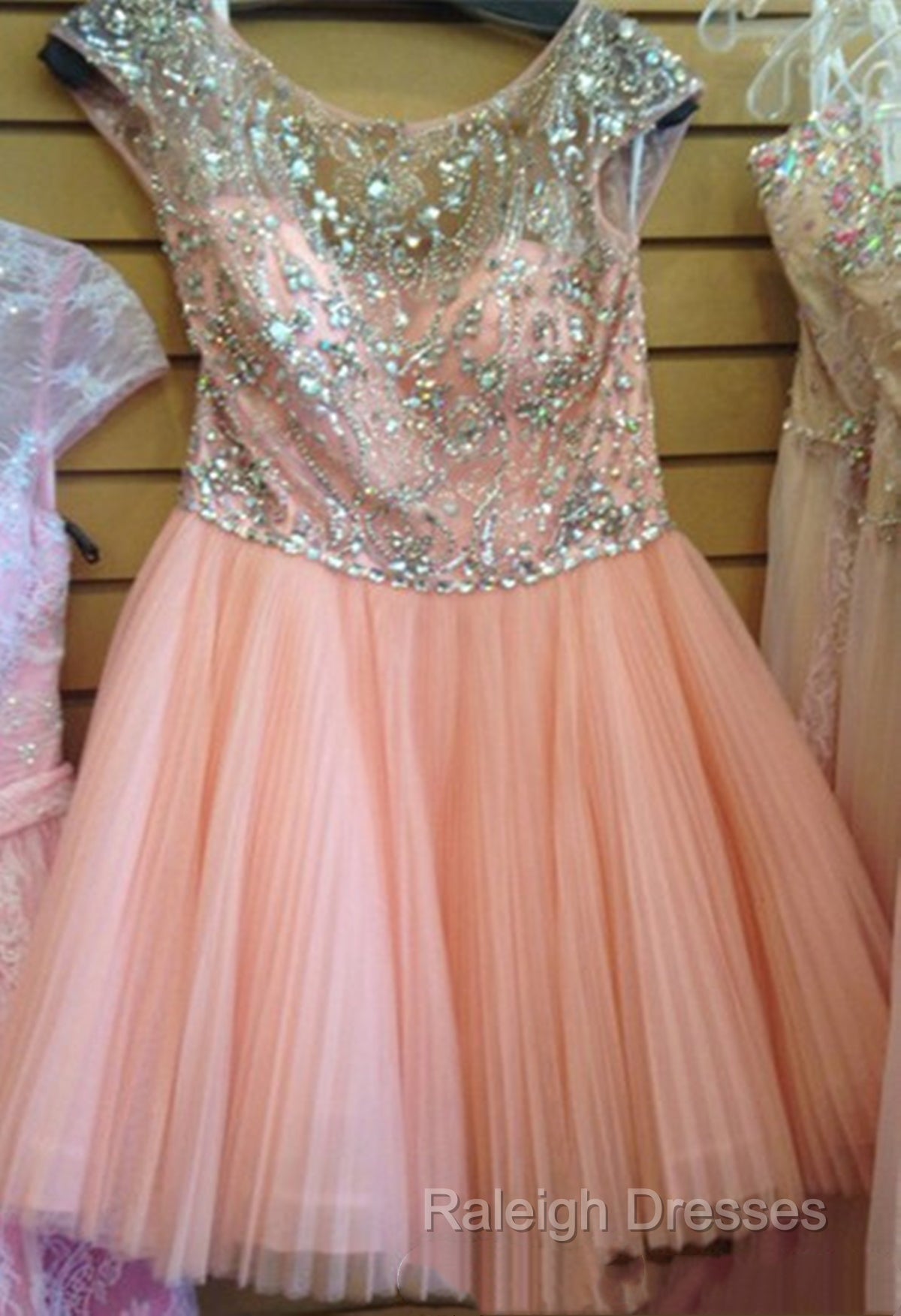 Custom Made Round Neck Pink Short Prom Dress, Short Graduation Dress, Short Homecoming Dress Secondary image