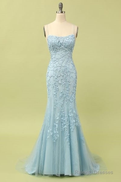 Custom Made Spaghetti Straps Long Lace Mermaid Prom Evening Dresses Secondary image