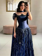 Customized Special Occasion Dress Long Sequins Prom Dresses Luxury Dress Sharon Happy Evening Dresses