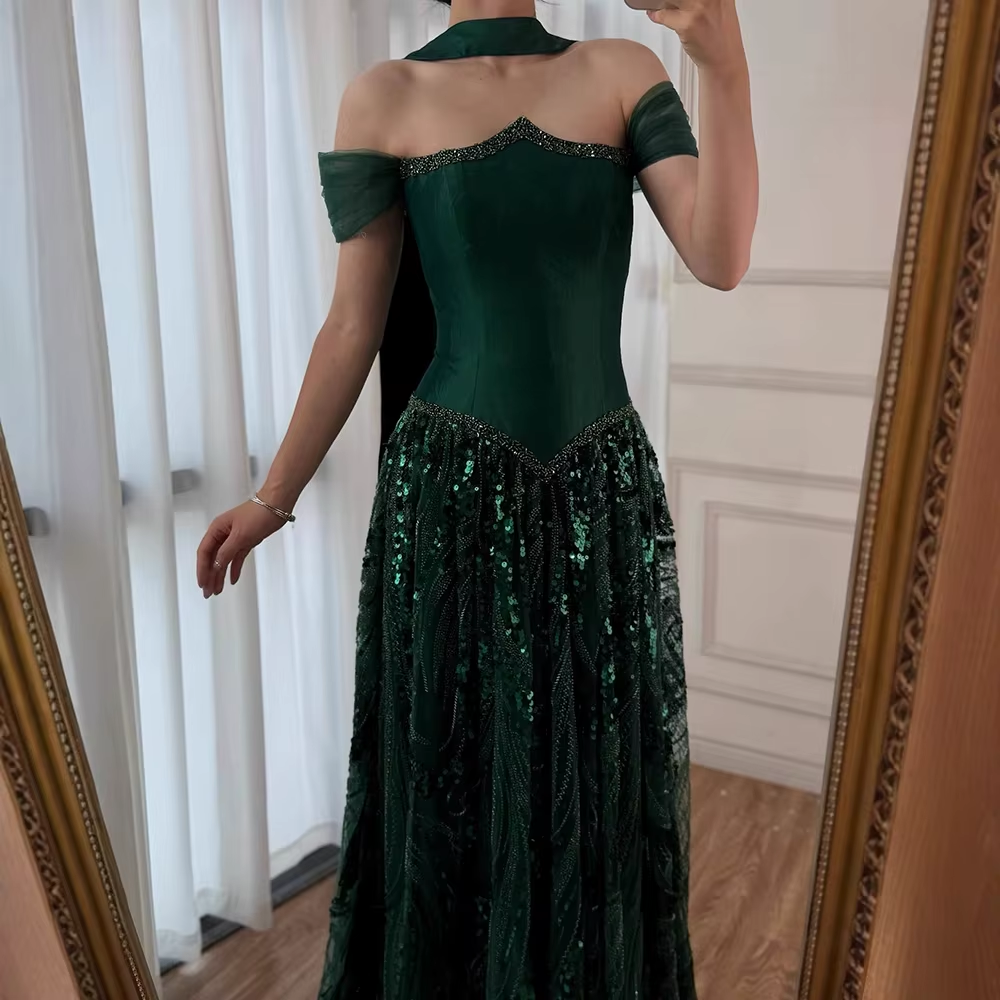 Customized Special Occasion Dress Long Sequins Prom Dresses Luxury Dress Sharon Happy Evening Dresses