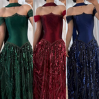 Customized Special Occasion Dress Long Sequins Prom Dresses Luxury Dress Sharon Happy Evening Dresses