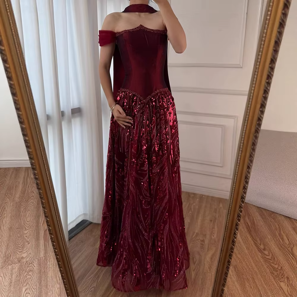 Customized Special Occasion Dress Long Sequins Prom Dresses Luxury Dress Sharon Happy Evening Dresses