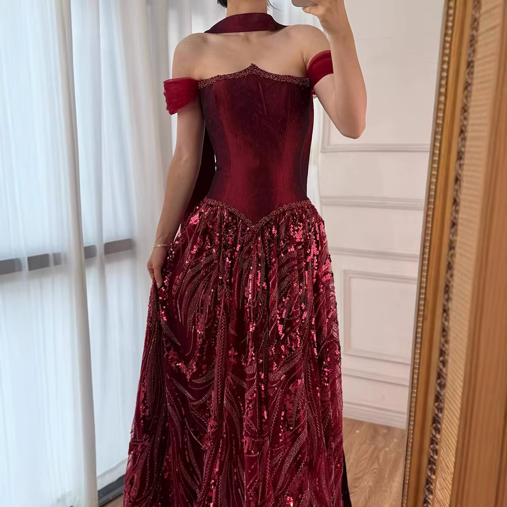 Customized Special Occasion Dress Long Sequins Prom Dresses Luxury Dress Sharon Happy Evening Dresses
