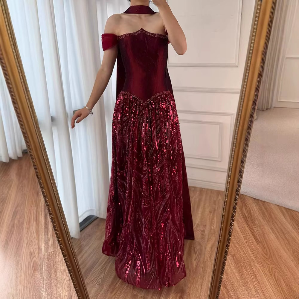 Customized Special Occasion Dress Long Sequins Prom Dresses Luxury Dress Sharon Happy Evening Dresses