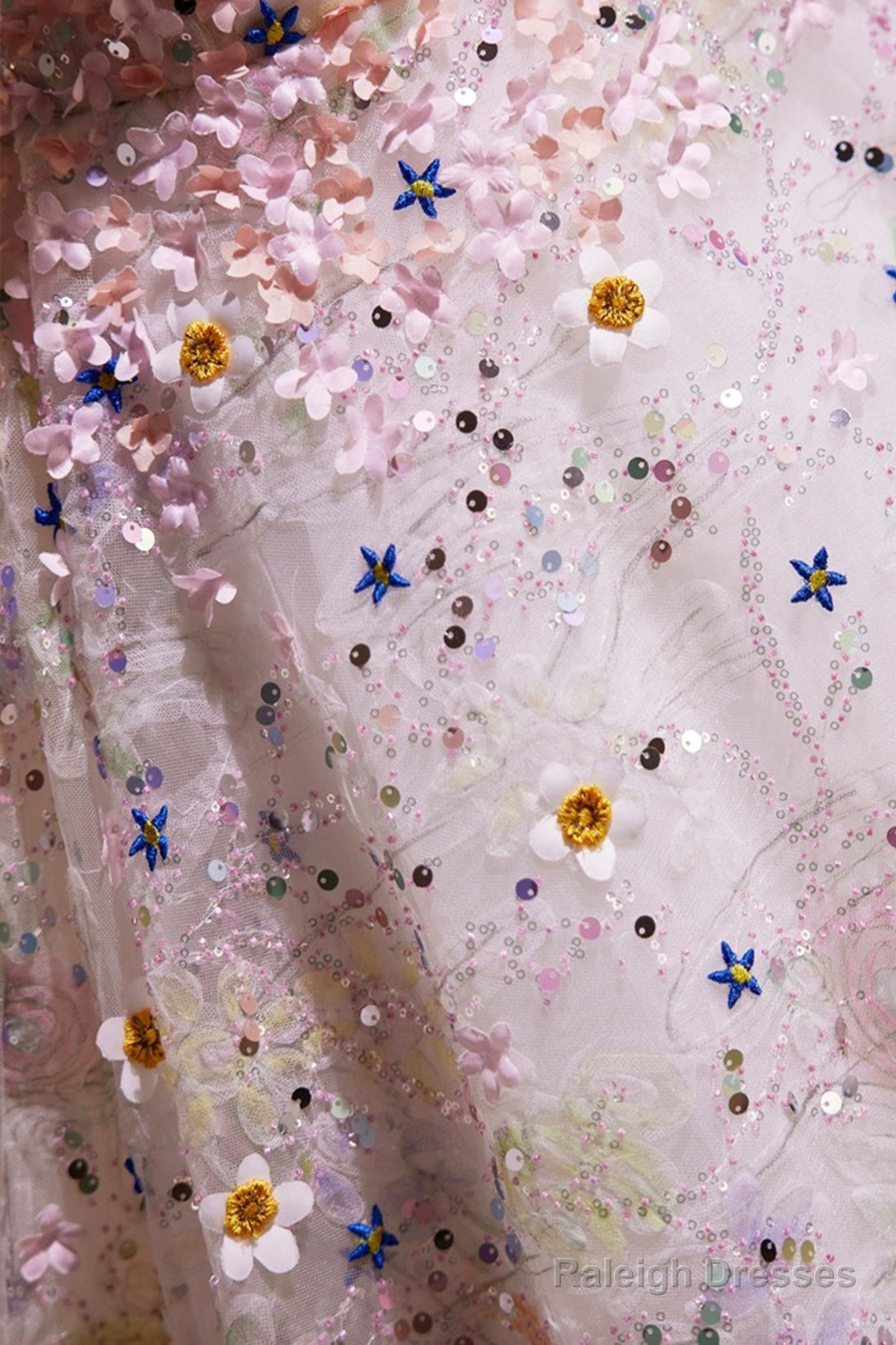 Cute 3D Floral Knee Length Party Dress, A-Line Strapless Homecoming Dress