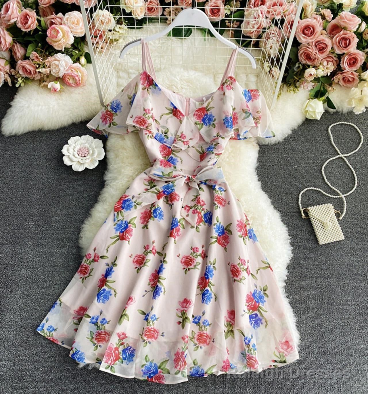 Cute A Line Chiffon V Neck Dress Fashion Dress Homecoming Dresses
