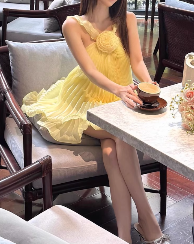 Cute A-Line Halter Baby Blue Pleated Chiffon Short Homecoming Dresses Birthday Dresses