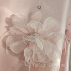 Cute A Line Halter Pink Travel Vacation Dresses Short Satin Birthday Dress