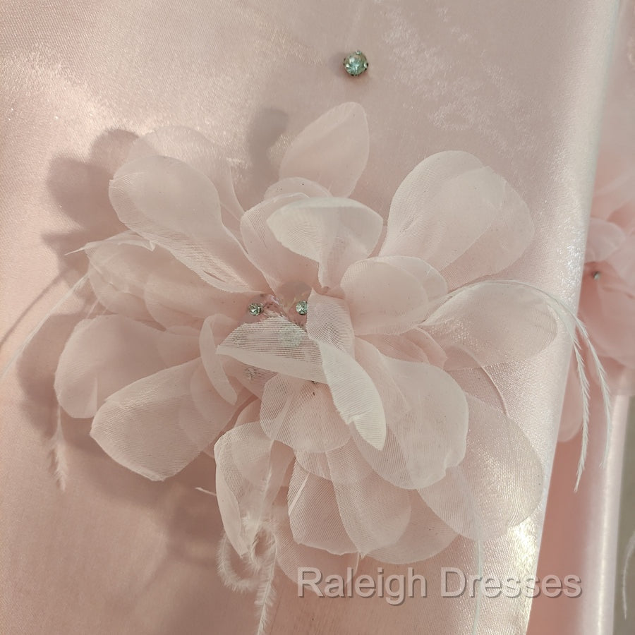 Cute A Line Halter Pink Travel Vacation Dresses Short Satin Birthday Dress