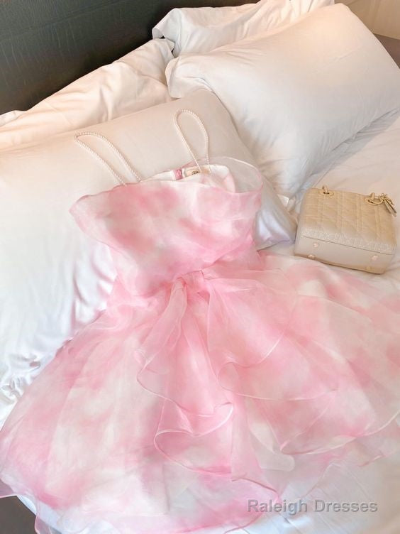 Cute A Line Pink Homecoming Dresses 18Th Birthday Outfits Secondary image