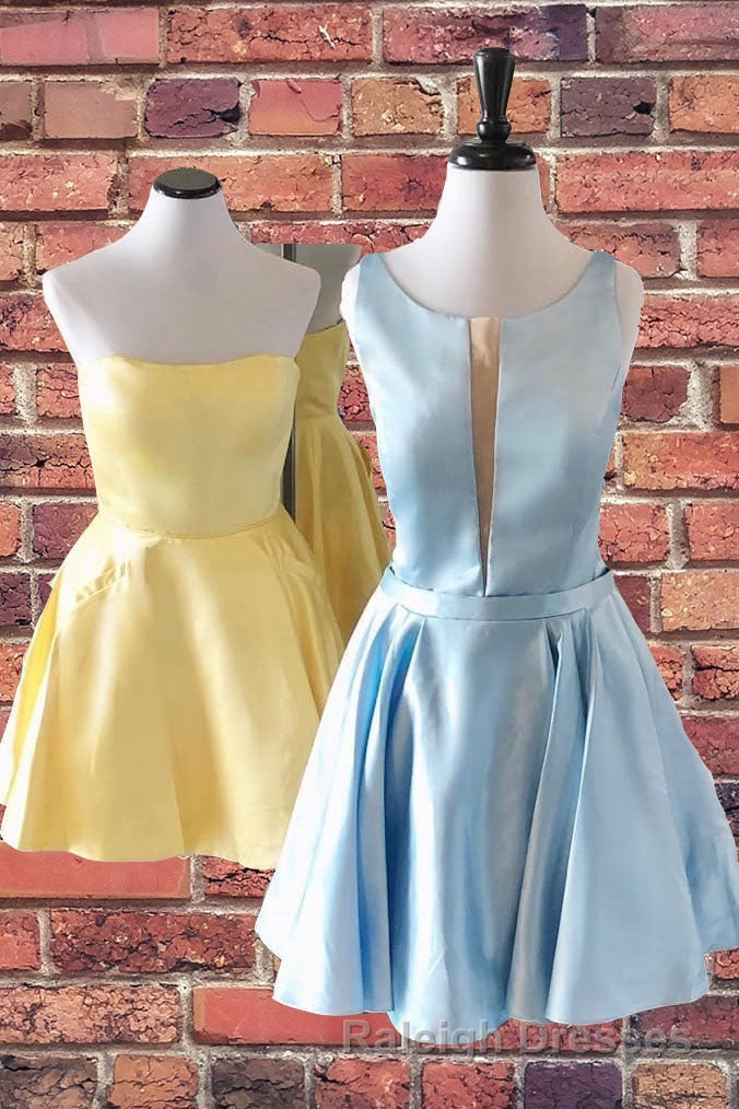 Cute A Line Short Yellow Homecoming Dresses Elegant Graduation Dress Secondary image