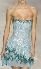 Cute A-Line Spaghetti Straps Blue Sequin Mini Short Prom 8Th Grade Homecoming Dress Summer Middle School Hoco Dresses Homecoming Outfits 20Th Birthday Outfit