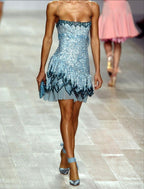 Cute A-Line Spaghetti Straps Blue Sequin Mini Short Prom 8Th Grade Homecoming Dress Summer Middle School Hoco Dresses Homecoming Outfits 20Th Birthday Outfit