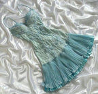 Barbie Raquel A-Line Spaghetti Straps Green Lace Short Outfit Homecoming Dresses