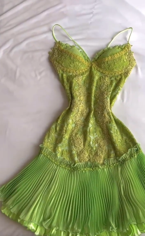Barbie Raquel A-Line Spaghetti Straps Green Lace Short Outfit Homecoming Dresses