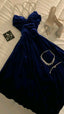 Cute A-Line Spaghetti Straps Royal Blue Velvet Homecoming Dress 21St Birthday Outfit