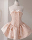 Cute A-Line Straples Satin Pink Homecoming Dress 18Th Birthday Dresses