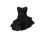 Cute A-Line Strapless Black Vacation Dress Short Satin Birthday Dresses