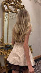 Cute A-Line Strapless Satin Champagne Mini Short Prom 8Th Grade Homecoming Dress Summer Middle School Hoco Dresses 18Th Birthday Outfits