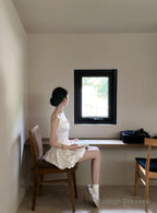 Cute Ball Gown Spaghetti Straps White Satin Short Ballet Skirt Birthday Dresses Birthday Outfits