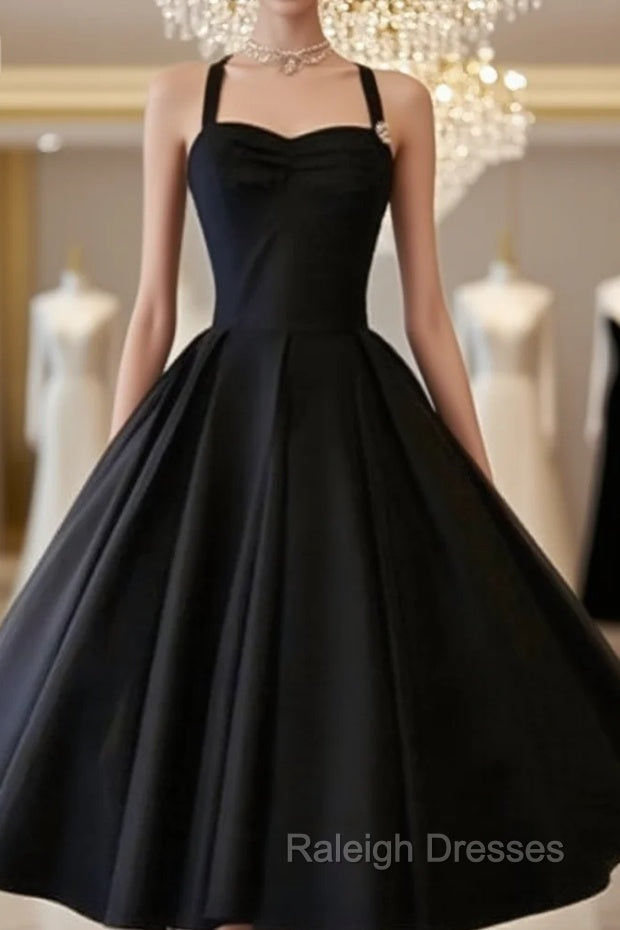 Cute Black Retro Short Prom Gowns, Retro Prom Dresses