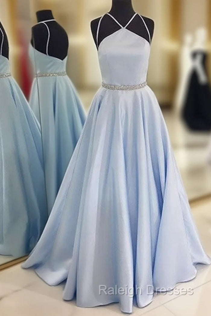 Cute Blue Long Prom Dress, Blue Long Formal Dress Main image