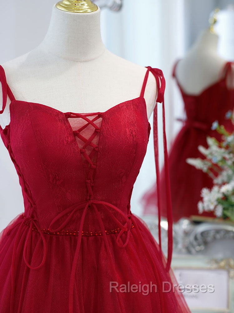 Cute Burgundy Tulle Lace Short Prom Dresses Lace Burgundy Puffy Homecoming Dresses