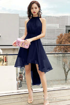 Cute Chiffon High Low Prom Dresses, A-Line Evening Dresses