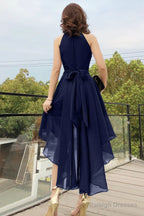 Cute Chiffon High Low Prom Dresses, A-Line Evening Dresses