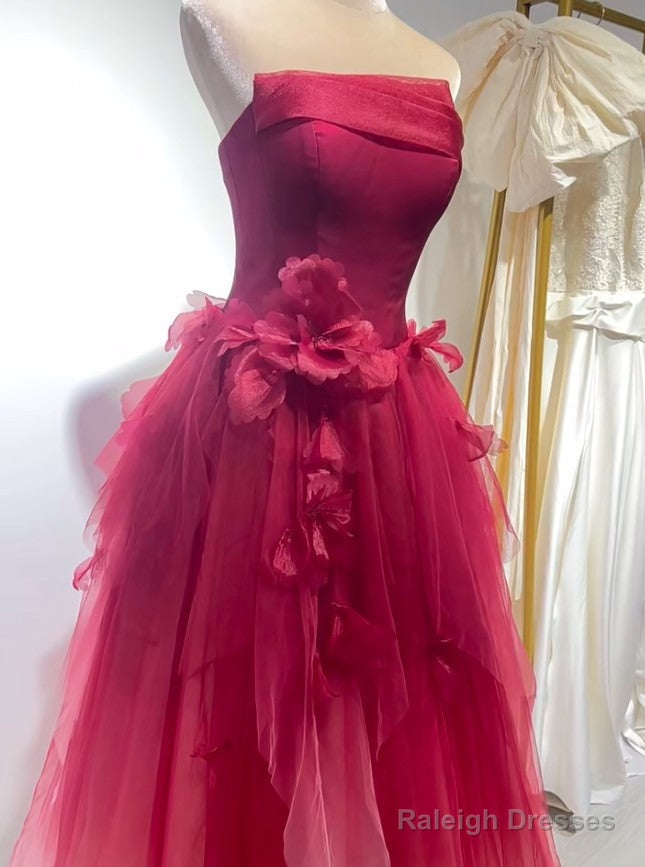 Cute Gradient Tulle Strapless A-Line Long Wedding Dress Evening Ball Gown Secondary image