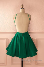 Cute Green Backless Short Prom Dress, Green Homecoming Dress