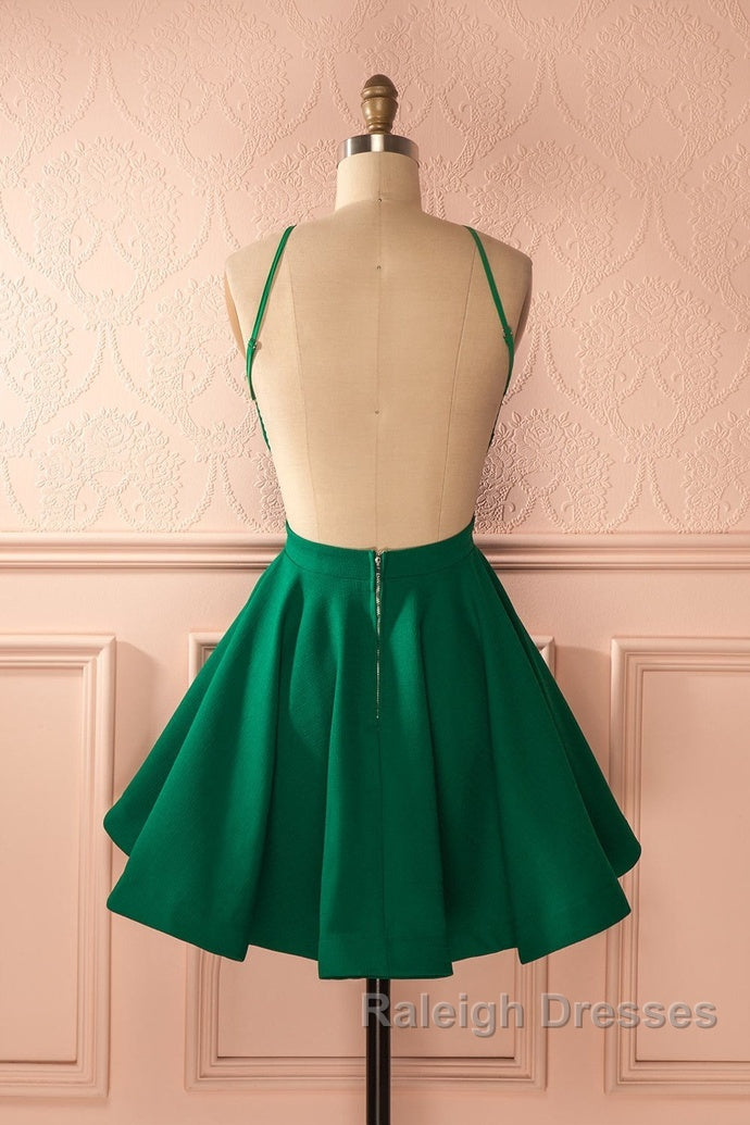 Cute Green Backless Short Prom Dress, Green Homecoming Dress