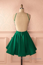 Cute Green Backless Short Prom Dresses Green Homecoming Dresses