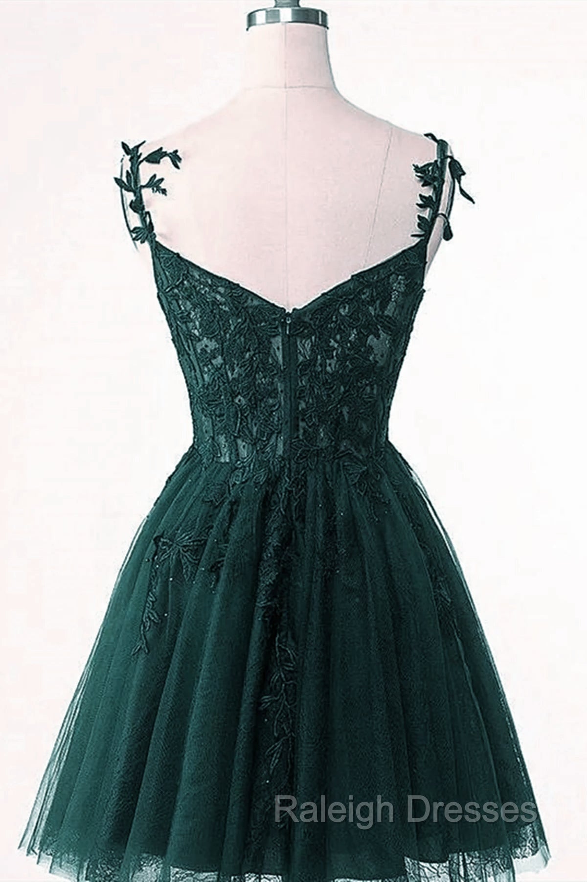 Cute Green Tulle Short Straps Sweetheart Homecoming Dresses Green Short Prom Dresses Secondary image