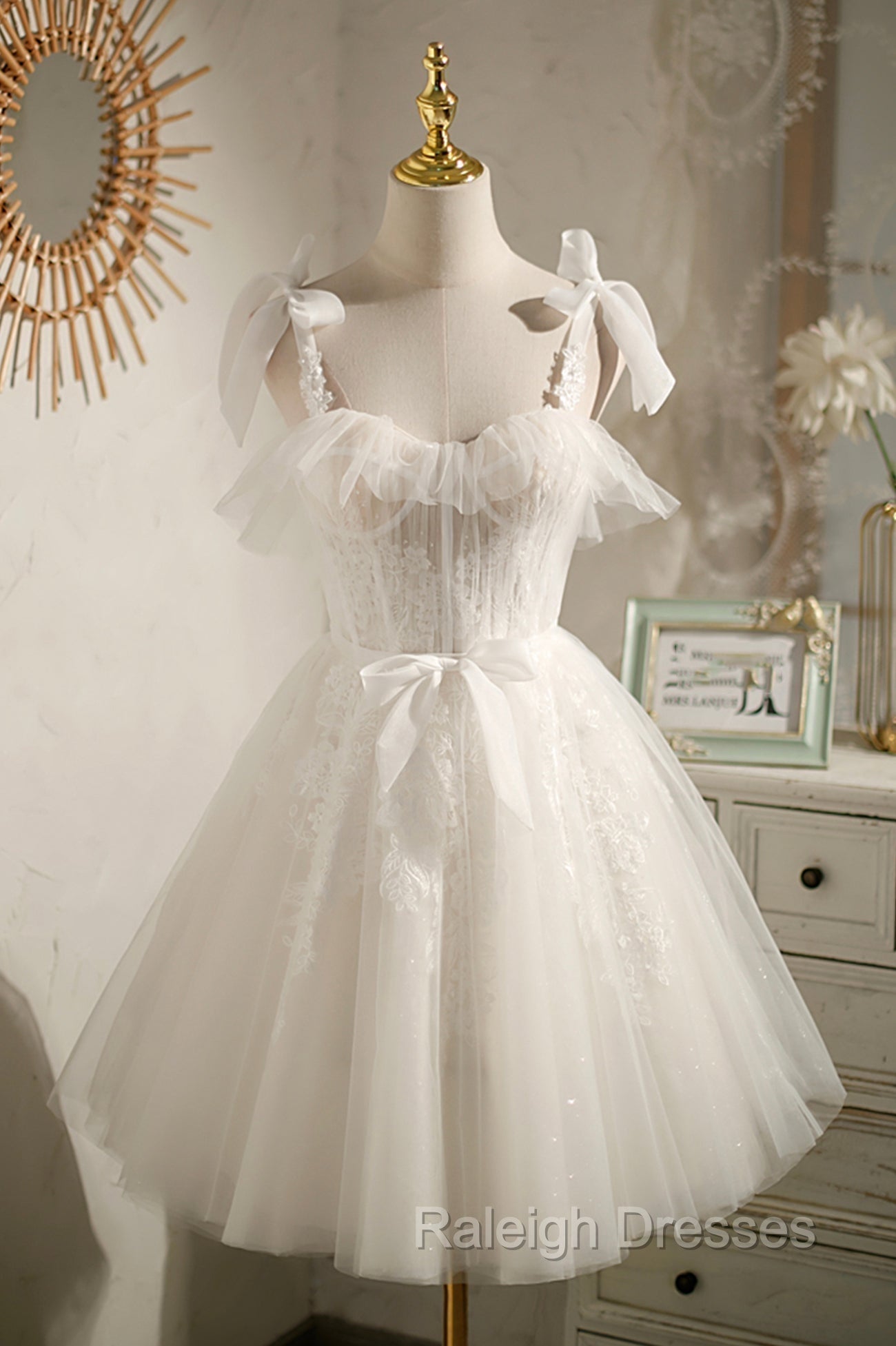 Cute Lace Short Prom Dress, A Line Homecoming Prom Dress Main image
