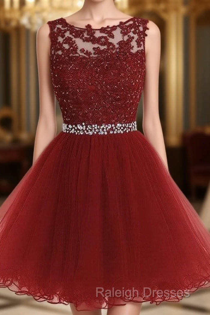 Cute Lace Short Prom Dress, Lace Homecoming Dress Main image