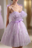 Cute Lavender Tulle Short Prom Dress, Lavender Homecoming Dress 2026