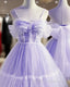 Cute Lavender Tulle Short Straps Homecoming Dresss, Tulle Sweetheart Prom Dress