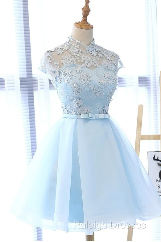 Cute Light Blue Homecoming Dress For Sale, Lovely Tulle Formal Dresses, Party Dress