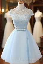 Cute Light Blue Homecoming Dress For Sale, Lovely Tulle Formal Dresses, Party Dress
