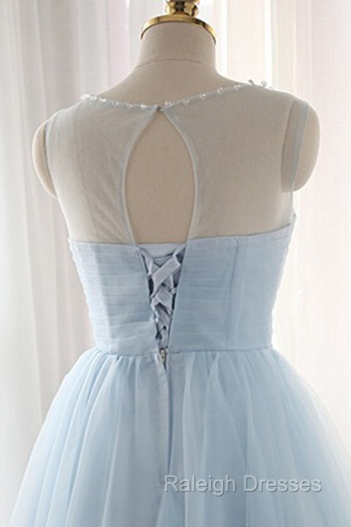Cute Light Blue Homecoming Dress With Belt, Lovely Short Prom Dress Secondary image